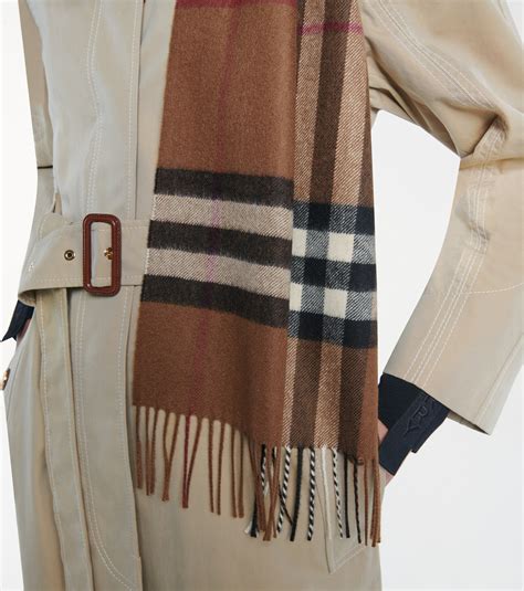 burberry giant check cashmere scarf charcoal|Burberry reversible check cashmere scarf.